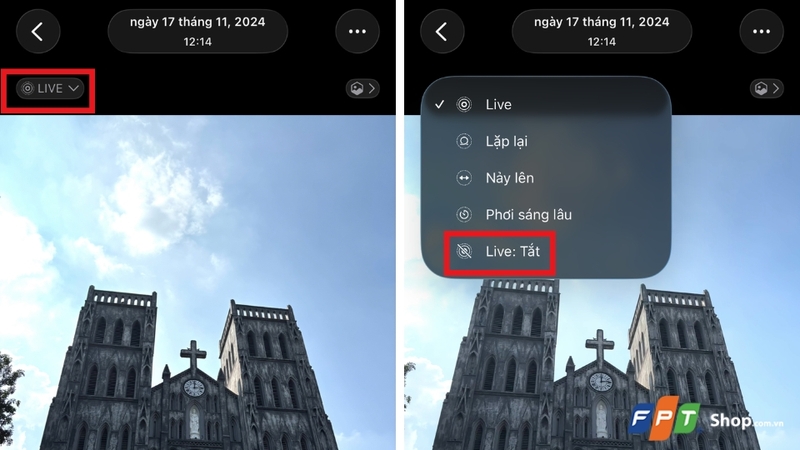 Tắt ảnh Live trên iPhone