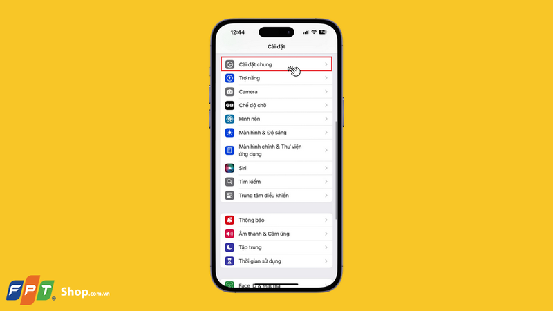 Trên iPhone bạn vào ứng dụng Cài đặt và chọn mục Cài đặt chung