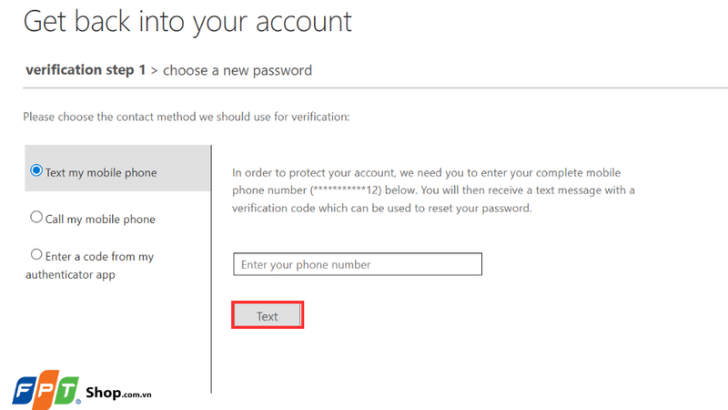 Cách lấy lại mật khẩu Outlook 3