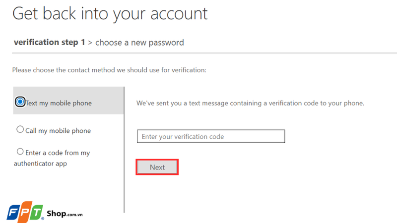 Cách lấy lại mật khẩu Outlook 4