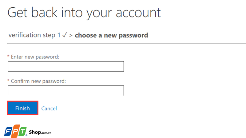Cách lấy lại mật khẩu Outlook 5