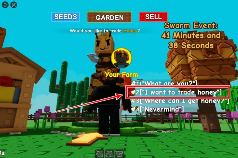 cách lấy mật ong trong Grow a Garden 5