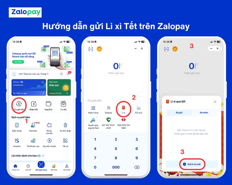 Hướng dẫn cách lì xì trên ZaloPay bước 3