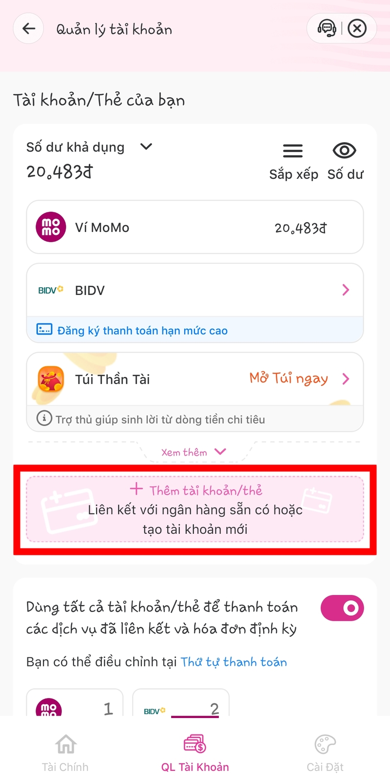 cách liên kết momo - 2
