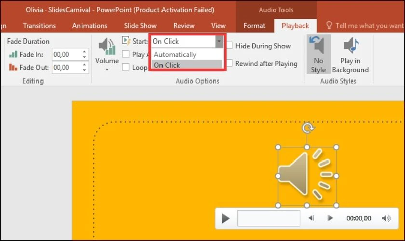 cach tuy chinh file am thanh trong powerpoint