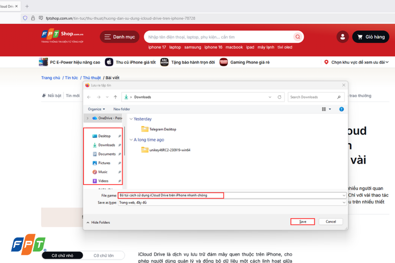 Lưu trang web dưới dạng HTML 1