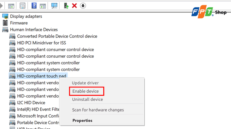 Chọn Enable device