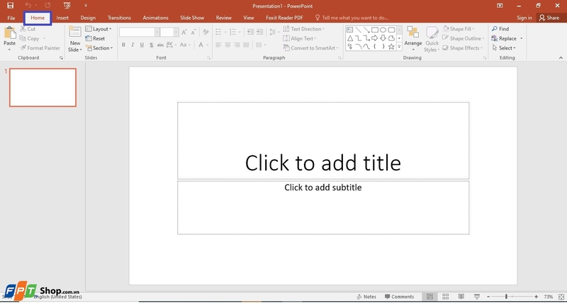 cách mở mẫu bố trí slide layout 1