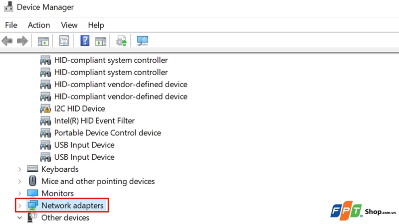Nhấn Network adapters