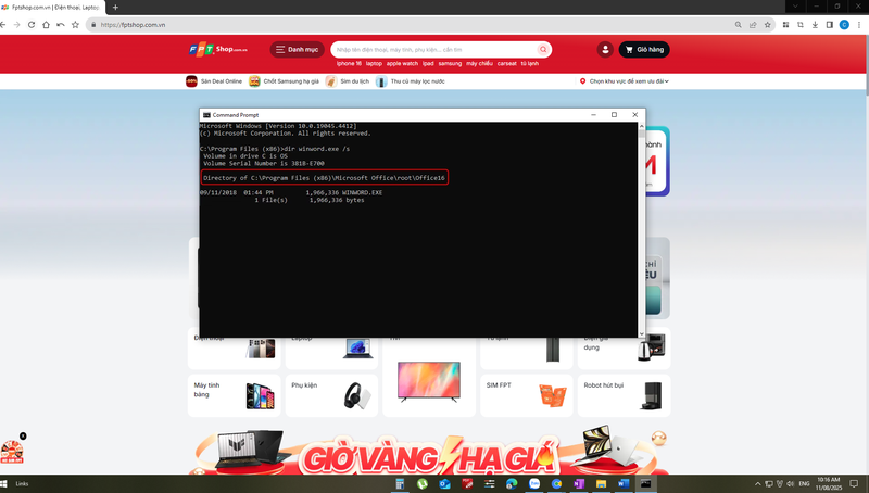 cách mở Word từ command Prompt 3