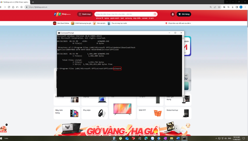 cách mở Word từ command Prompt 5