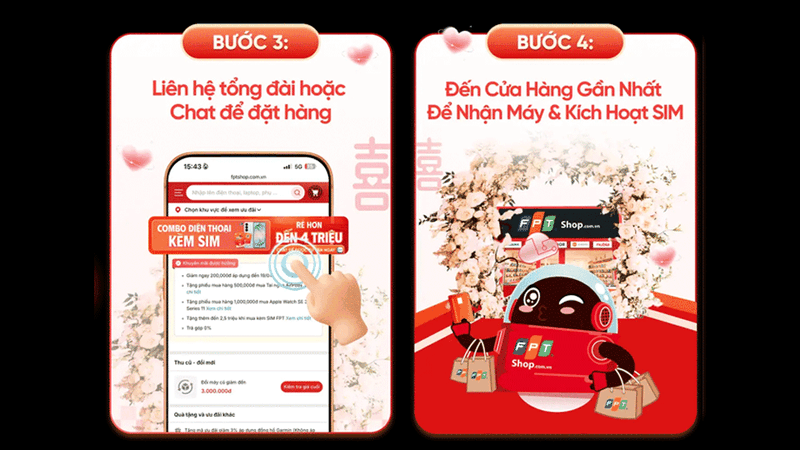 Đặt hàng và đến cửa hàng FPT Shop để nhận máy