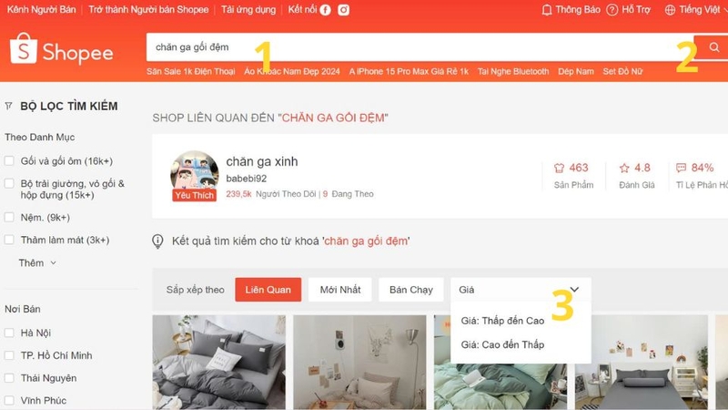Săn các sản phẩm có giá rẻ bằng cách sử dụng bộ lọc tìm kiếm