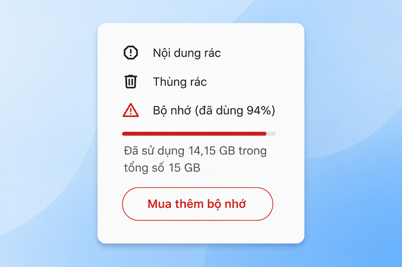 Cách mua thêm dung lượng Gmail 6