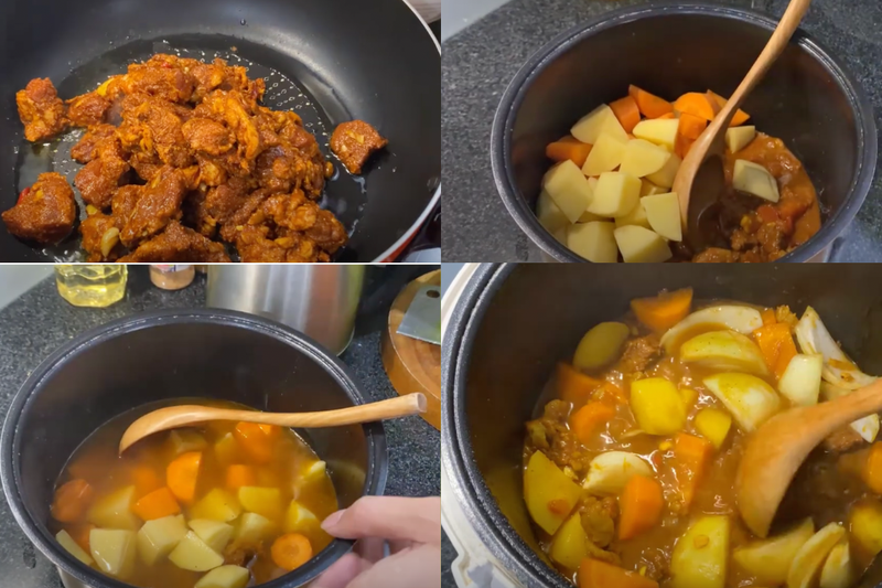 Cách nấu bò sốt vang bằng nồi cơm điện (3)