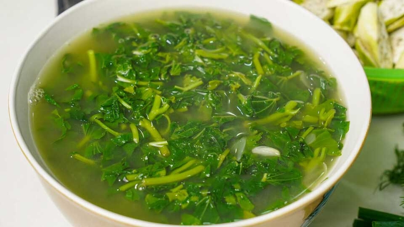 cách nấu canh rau lang 4
