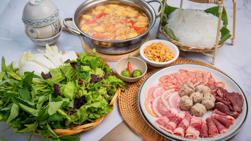 cách nấu lẩu cua đồng mồng tơi 4