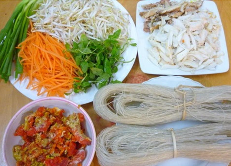 nguyen lieu nau mien xao cua