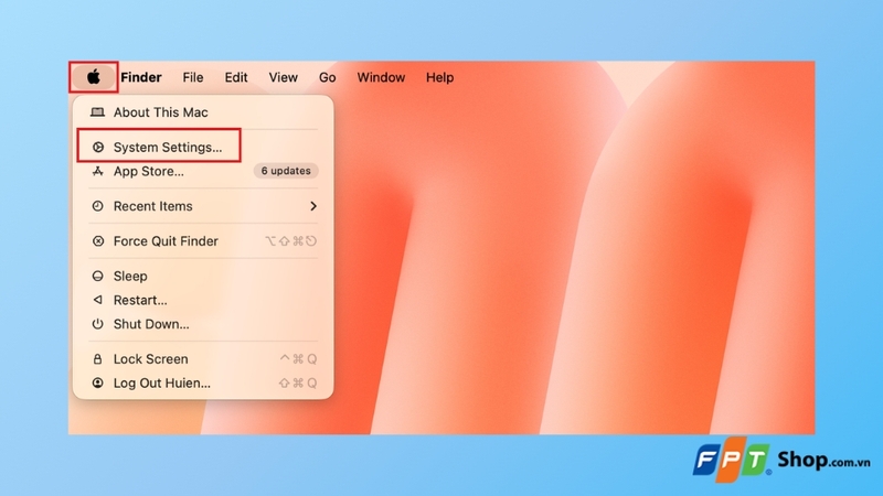 Truy cập System Settings