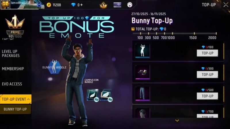 Sự kiện Bunny Top Up trong Free Fire MAX là sự kiện gì?