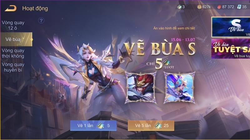 Tận dụng các lượt quay miễn phí