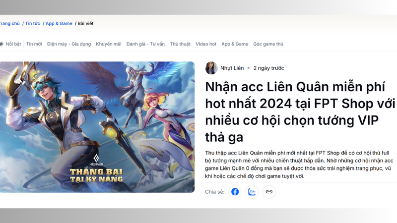 Theo dõi các bài đăng về tin tức trò chơi điện tử của FPT Shop