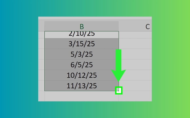 cách nhập dữ liệu vào Excel nhanh rất phù hợp khi làm bảng lịch hoặc theo dõi thời gian