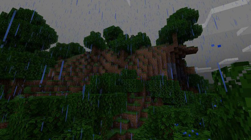 troi mua trong minecraft
