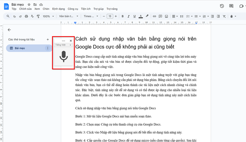 Cách sử dụng nhập văn bản bằng giọng nói trên Google Docs ảnh 5
