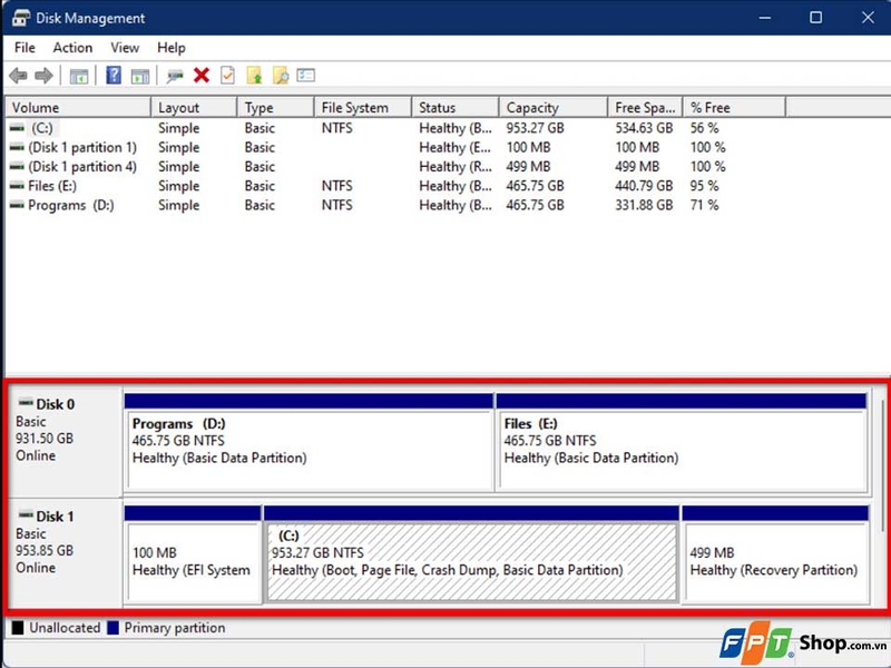 Cách phân vùng ổ cứng Win 11 - 10