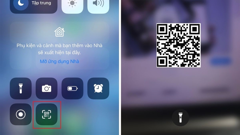Khi cần quét mã QR, bạn chỉ cần vuốt màn hình để mở tính năng này