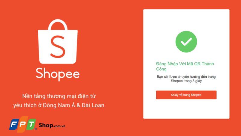 Đăng nhập thành công Shopee