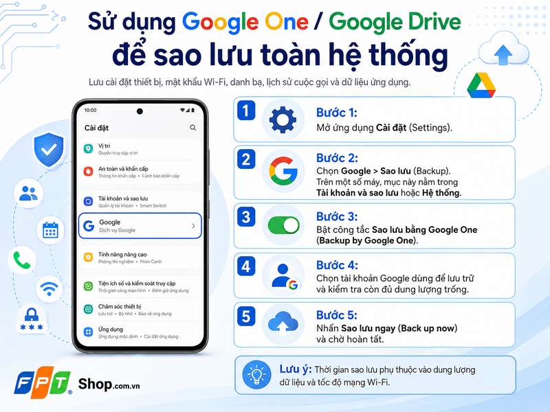cách sao lưu dữ liệu trên điện thoại android 1