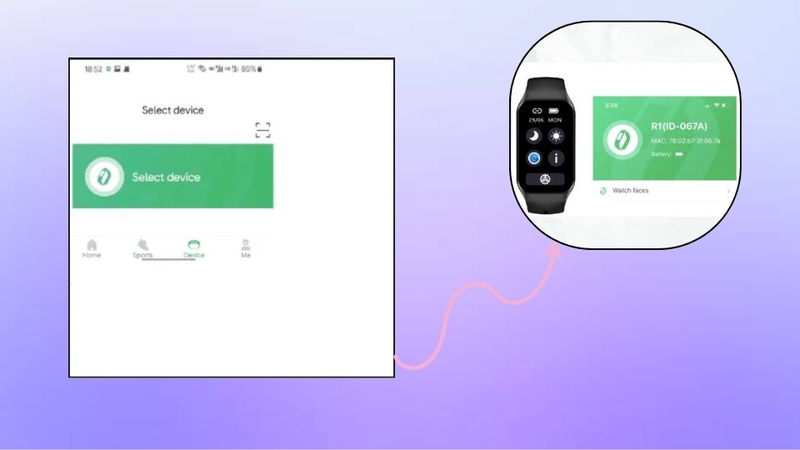 Trong ứng dụng, chọn mục Thêm thiết bị