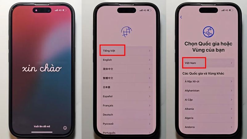 Chọn quốc gia hoặc vùng sử dụng