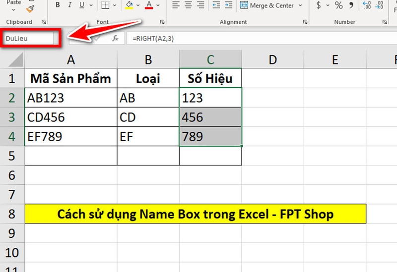 Cách sử dụng Name Box trong Excel - 05