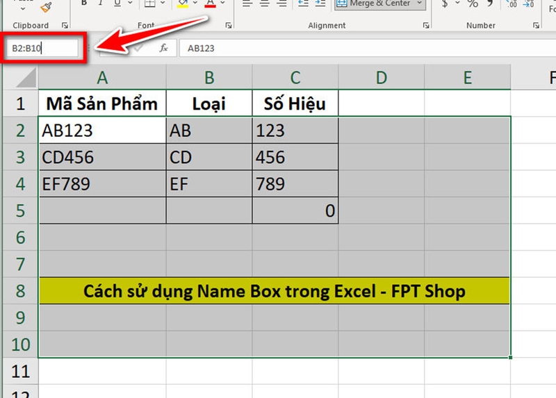 Cách sử dụng Name Box trong Excel - 07