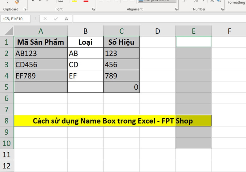 Cách sử dụng Name Box trong Excel - 08