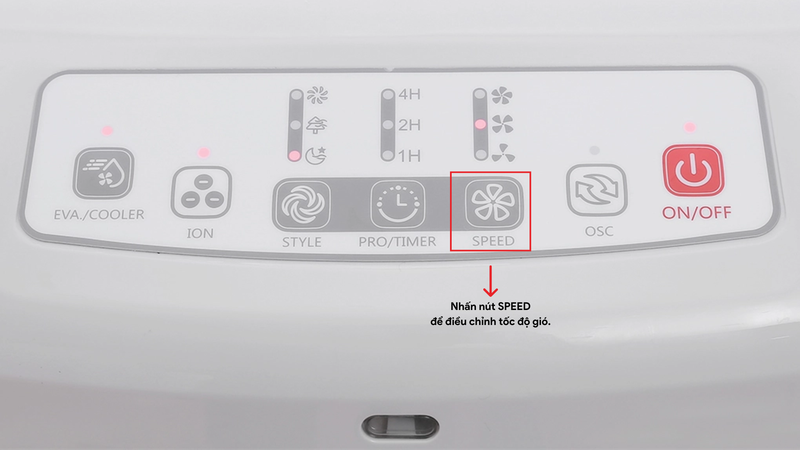 Điều chỉnh tốc độ gió bằng cách nhấn nút Speed