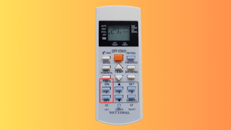 Điều chỉnh chế độ hẹn giờ bật/tắt máy điều hòa National
