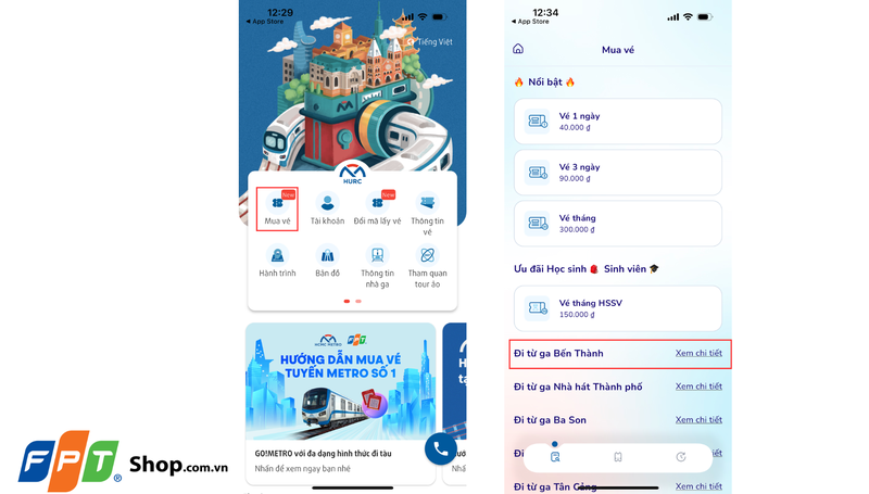 Cách mua vé tàu Metro trên app HCMC Metro  1