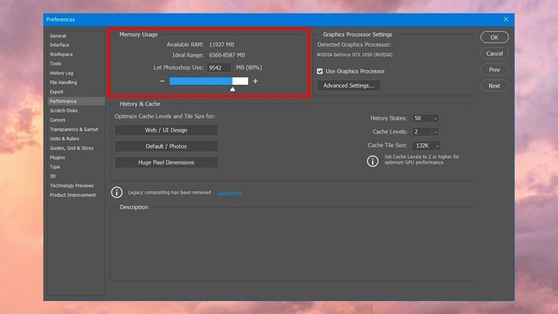Hãy tìm đến phần&nbsp;Memory Usage