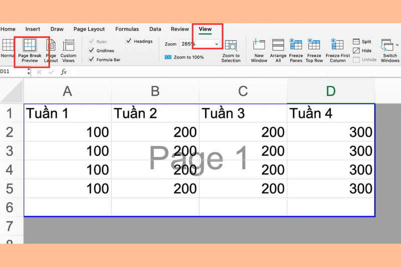 Cách sửa lỗi mất khung in trong Excel (5)