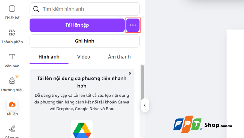 Cách tải ảnh lên Canva từ các dịch vụ đám mây 1