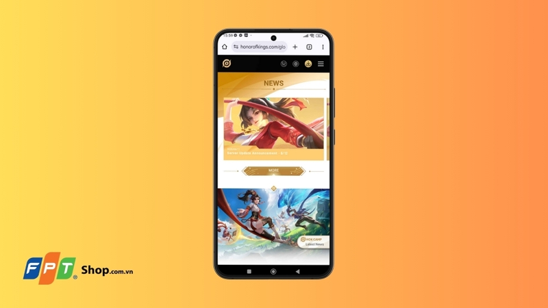 Bước 1: Truy cập website chính thức của trò chơi