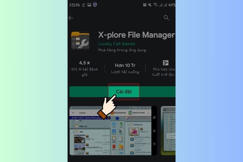 Tải xuống và cài đặt trình quản lý tập tin X-plore File Manager