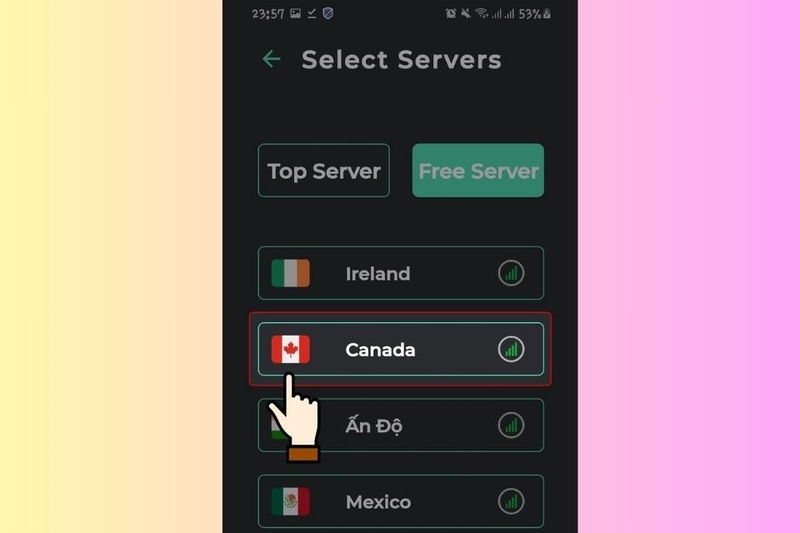 Kết nối VPN với máy chủ Canada