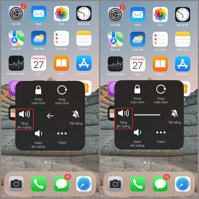 cách tăng âm lượng iPhone 8