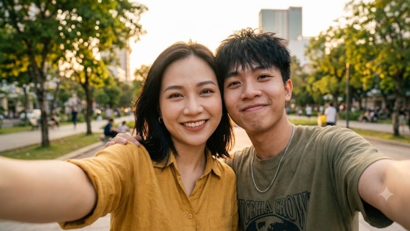 Prompt ảnh selfie couple