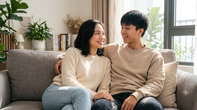 Prompt ảnh cặp đôi đời thường